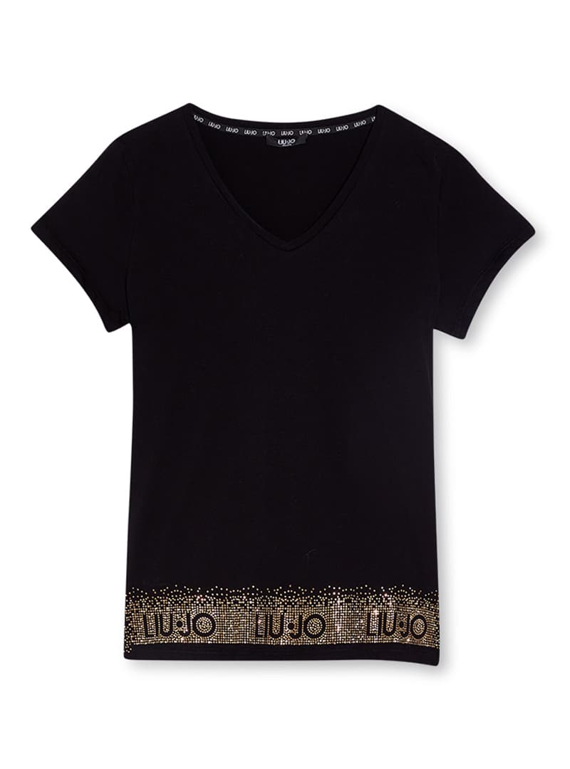T-shirt con logo e applicazioni