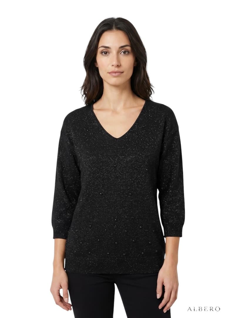 Maglia Scollo A V Lurex