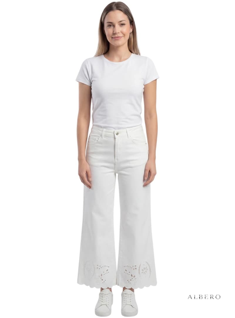 Lily Gabardina Stretch Con Ricamo Fondo